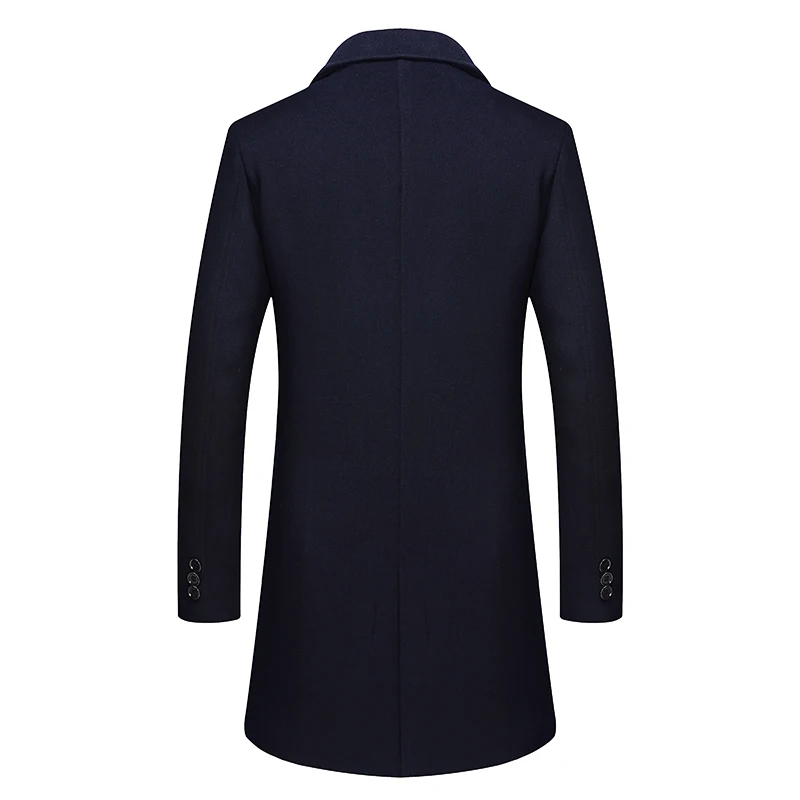 Высококачественная однотонная длинная толстая Мужская шерстяная куртка Mirecoo с