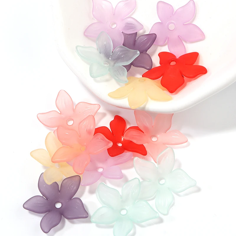 

Матовые акриловые бусины-разделители 100 шт./лот 20 мм для цветочных листьев, свадебных сережек, аксессуары «сделай сам»