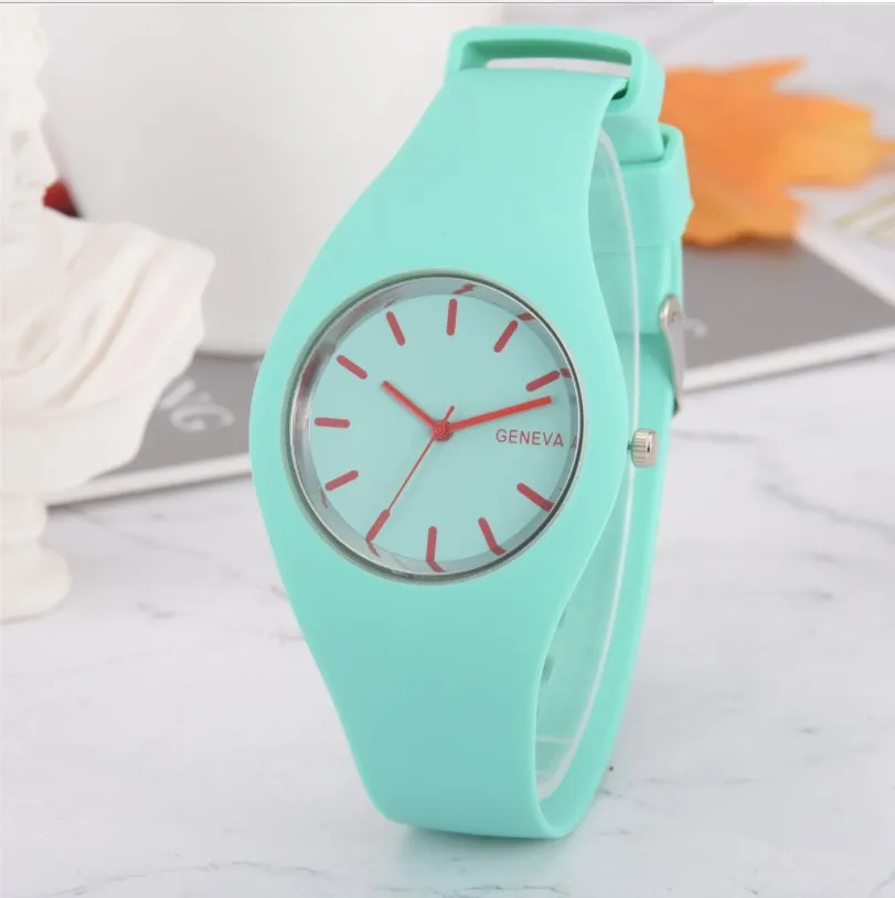 Thin Geneva Candy Color Silicone Watch Free Dresses for Women Student Jelly Casual Men Gift Simple Relojes Para Mujer Наручные часы