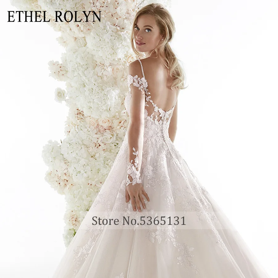 Свадебное платье принцессы ETHEL ROLYN на тонких бретелях с рукавами сексуальное