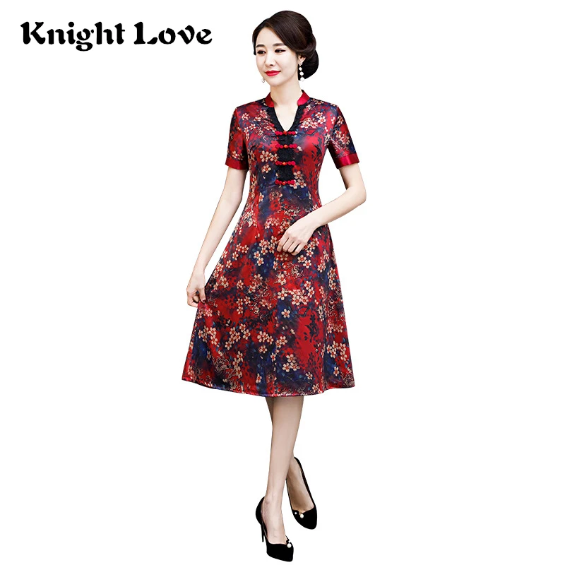 3 вида цветов новое китайское традиционное платье женское Ципао с коротким