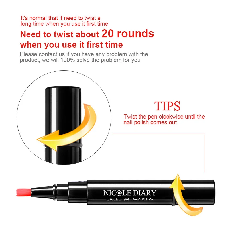 NICOLE DIARY Faster Shipping Purple Nail Gel Varnish Pencil One Step Pen No Need Top Base 3 In 1 UV Glitter Polish | Красота и