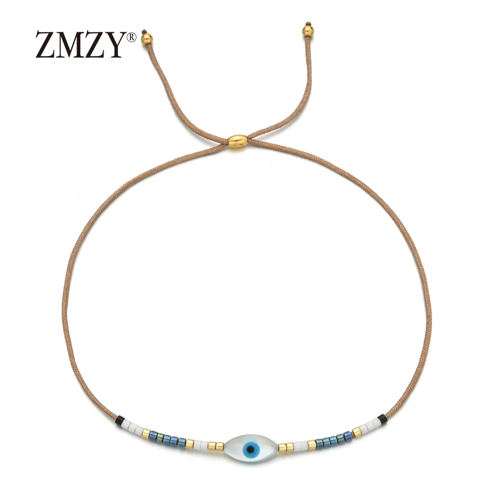ZMZY тонкие друзья стеклянные бусины Miyuki Boho счастливый браслет evil eye оболочки браслет для женщин, девушек, детей ювелирные изделия-талисманы подарки - Окраска металла: 1