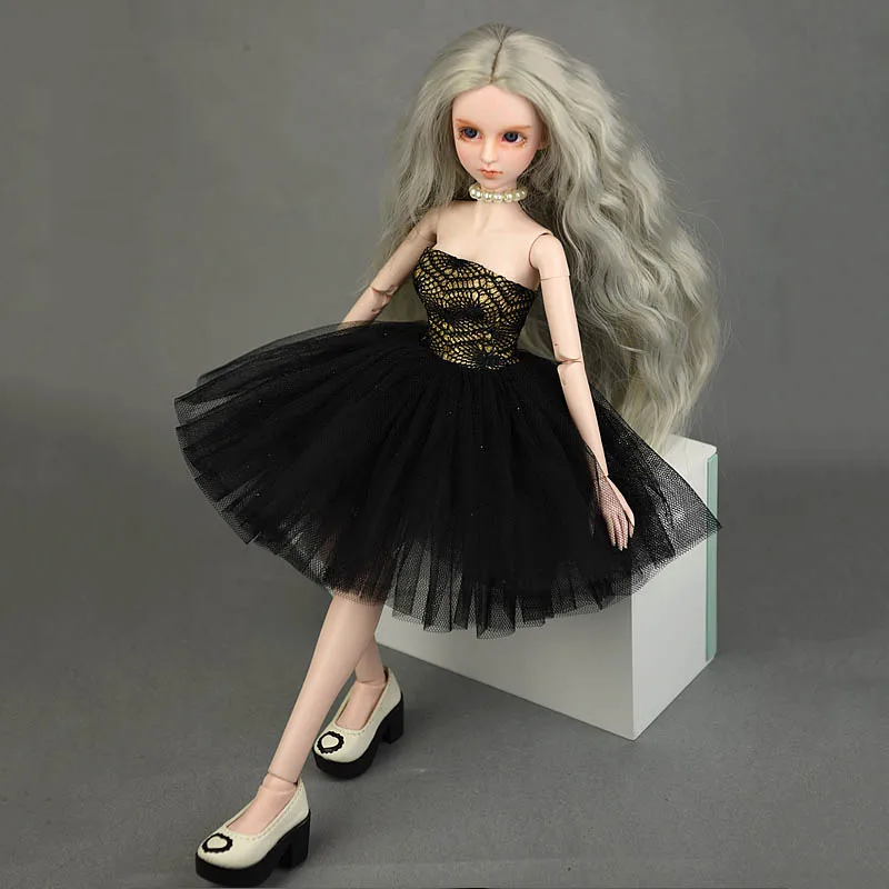 

Black Gold Ballet Dress For 40-50cm XINYI Doll Outfits Wedding Dresses Party Gown Clothes for 1/4 BJD Dollhouse Doll Accessories