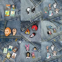 2 5pcsset cartoon figure enamel pin badge van gogh self portrait brooches for fans friends anime lapel pin jewelry wholesale