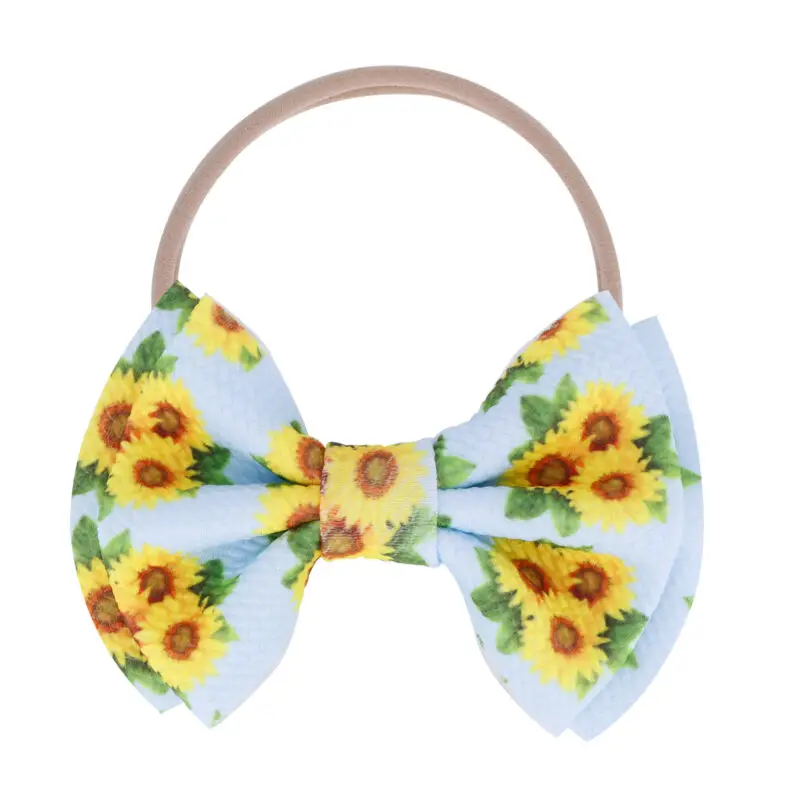 Эластичный головной убор для маленьких девочек Цветочная повязка на голову с