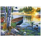 5D Diy алмазная живопись лодка утки и кувшинки в озеро камни в форме ромба круглый сверла Вышивка крестом мозаика RhinestoneZP-3205