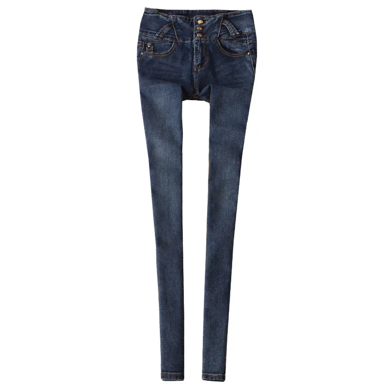 

Ultra-long Pencil Pants For 175 Tall Women High Waist Buckle Stretch Jeans Denim Full Length Vintage Girls Slim Ripped Trousers