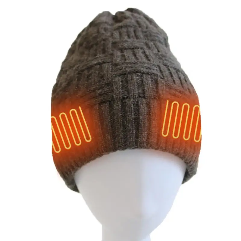 

Heated Knitted Hat For Woman Men Winter Warm Headwear Thermal Cap Outdoor Electric Heating Hat For Skiing Hiking Camping Cycling