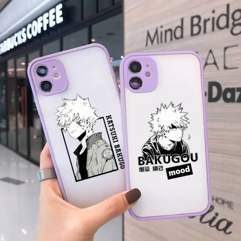 

My hero academia Bakugou Todoroki Phone Cases Matte Transparent for iPhone 7 8 11 12 s mini pro X XS XR MAX Plus cover funda