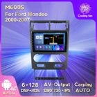 Автомагнитола 2DIN 9 ''IPS DSP Android 11 6 + 128G, мультимедийный видеоплеер для Ford Mondeo 3 2000-2007, GPS-навигатор Serero Carplay