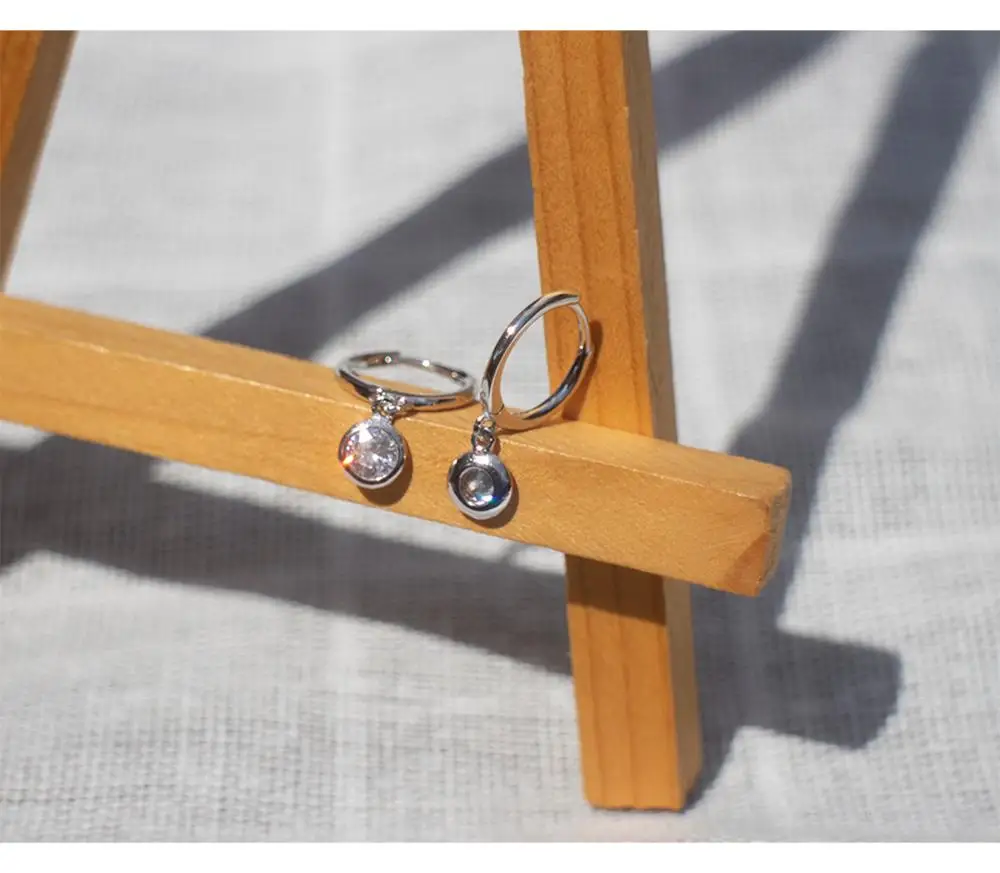 Серьги из стерлингового серебра 925 пробы, Модный Циркон, круглый короткий кулон, круглые серьги, тренд кости, дикие женские серебряные серьги, ювелирные изделия