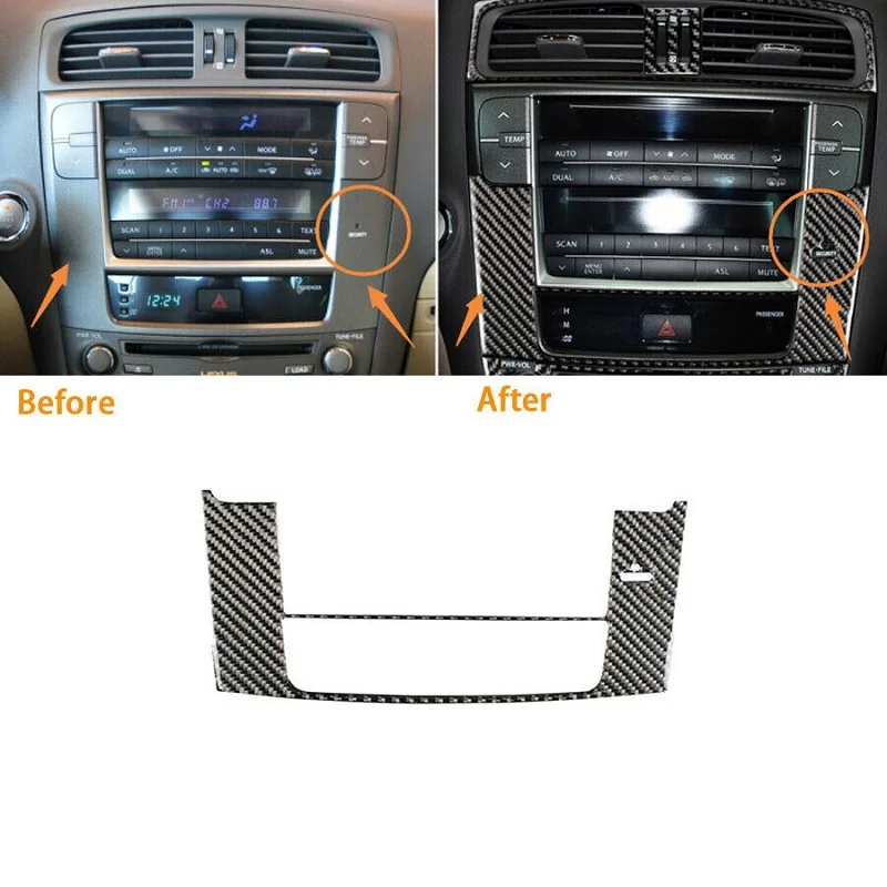 

Car Styling Carbon Fiber Car Air conditioning CD Navigation Control Panel Decoration Trim Stickers Fit For LEXUS IS250 300 350