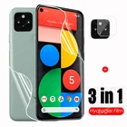 Гидрогелевая пленка 3 в 1 для Google Pixel 5, защита экрана, мягкий чехол из ТПУ для Pixel 4a 4 a, Защитная пленка для объектива камеры, не стекло