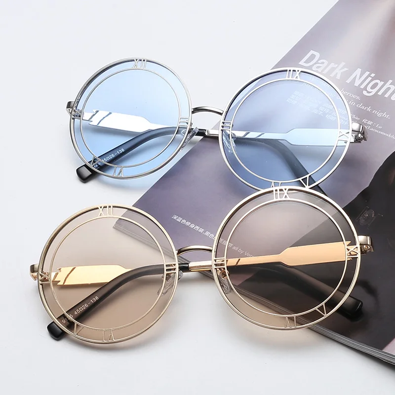 

2021 new goggles personality round glasses Lente Tons Oculos De Sol popular ladies men's sunglasses designer glasses glasses