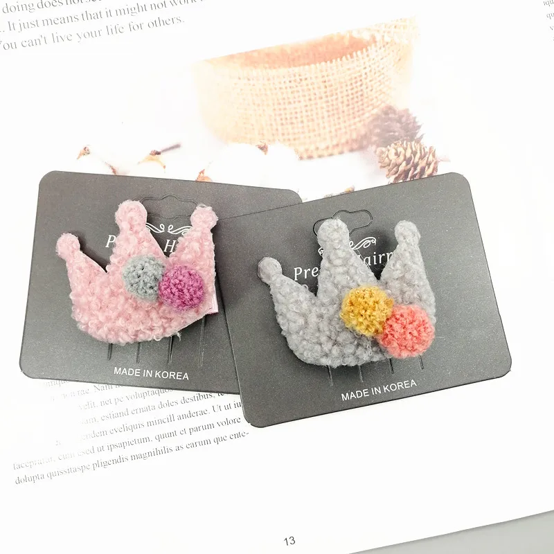 D1-2pcs 2/3/5CS/милый комплект для маленьких девочек из овечьей шерсти для мальчиков эластичные резинки для волос для малышей Медведь заколки для волос для детей Зимние женские аксессуары для волос - Цвет: D1-2pcs
