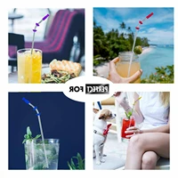 reusable food grade silicone straws tips cover straws for 30oz 20oz tumbler straws stainless steel metal silencers