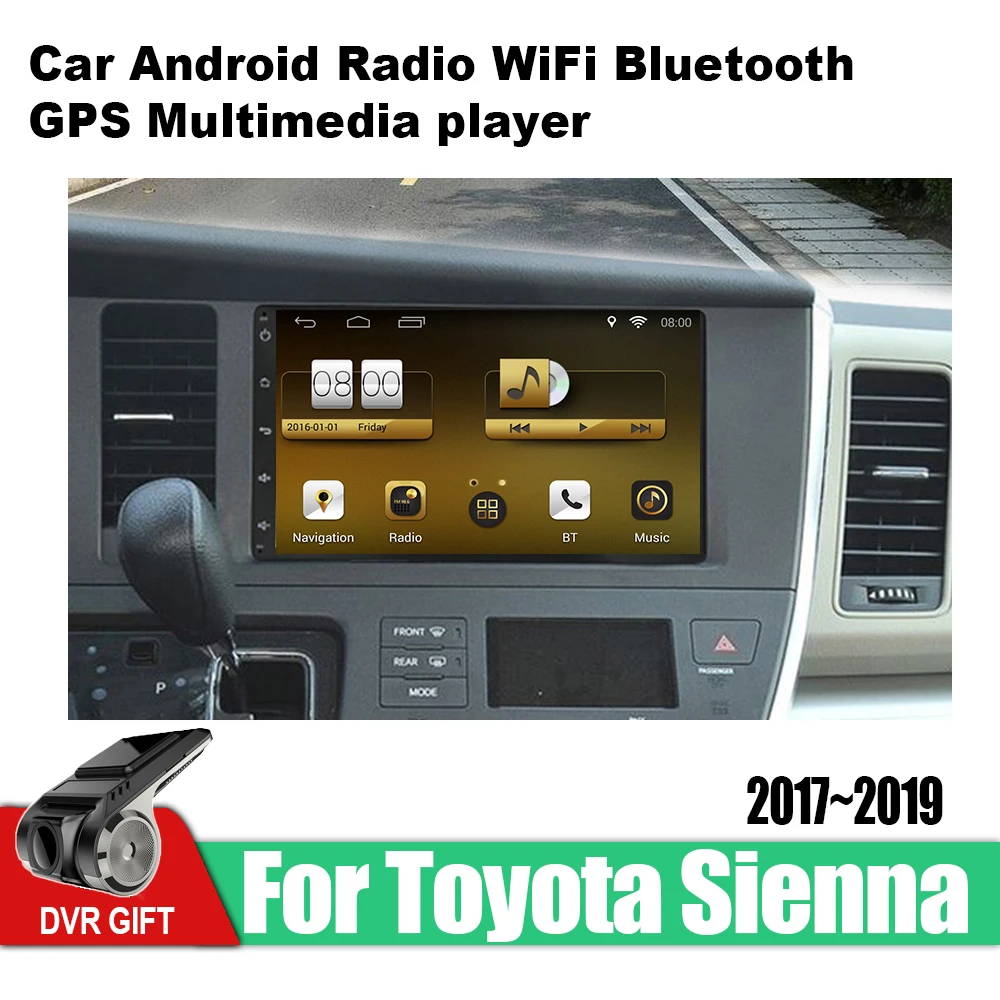 Автомобильный мультимедийный плеер ZaiXi Android с GPS для Toyota Sienna 2017 ~ 2019 автомобильная