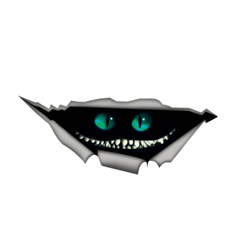 

13cm X 5cm for Cheshire Cat Sticker Torn Metal Decal Wild Animal Funny Car Stickers Window Bumper 3D Car Styling Car Decoration