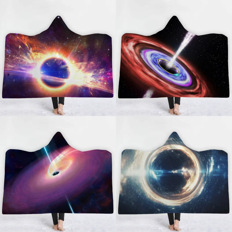20 стилей черное отверстие с капюшоном Одеяло звездное Дети Рождественский