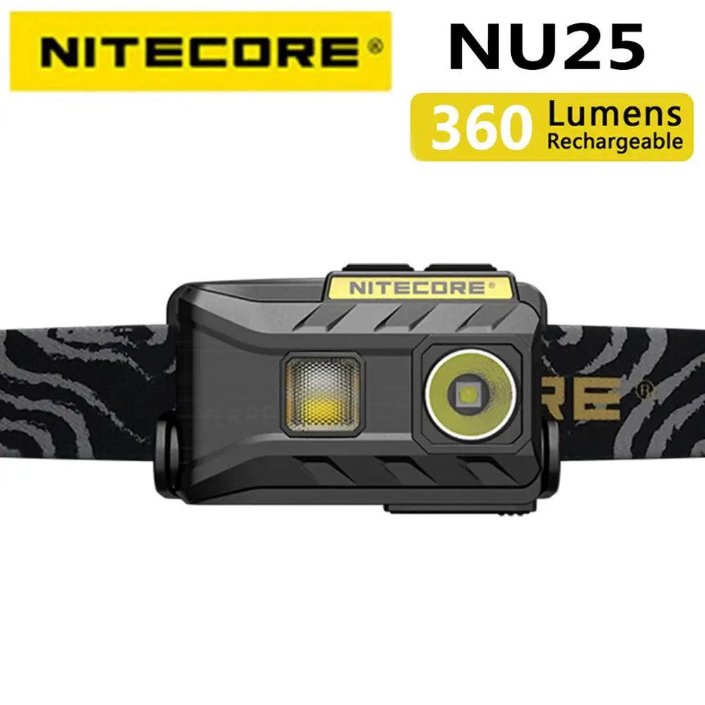 Перезаряжаемый налобный фонарь Nitecore NU25 3xLED 2018 люмен тройные выходы легкий
