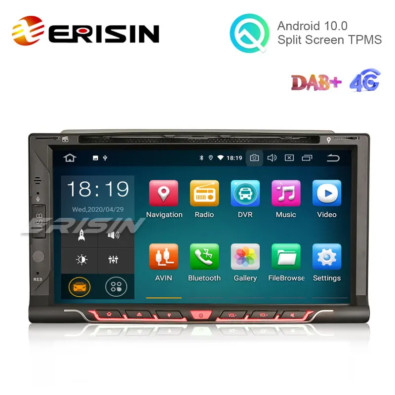 Erisin ES5137U 6.95&quot 2Din Android 10.0 Car Stereo GPS WiFi 4G DAB+ DVR OBDII Radio RDS TPMS DVD|Автомагнитолы| |