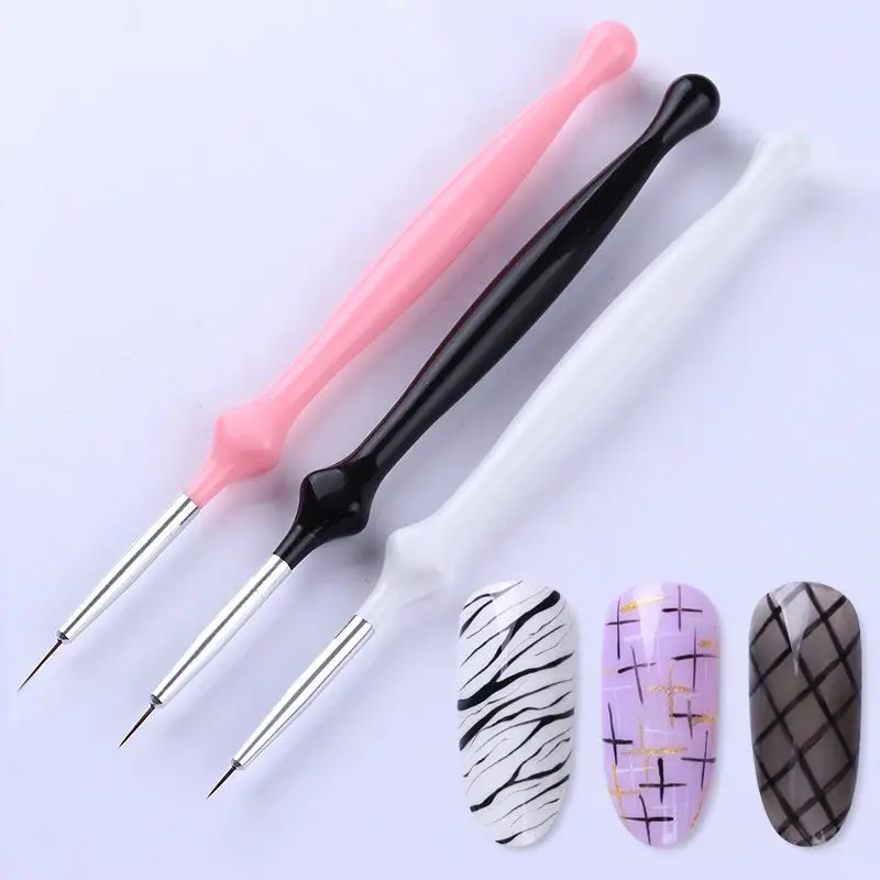 3 шт. набор кистей для дизайна ногтей ручка рисования УФ-гель акриловый линейная