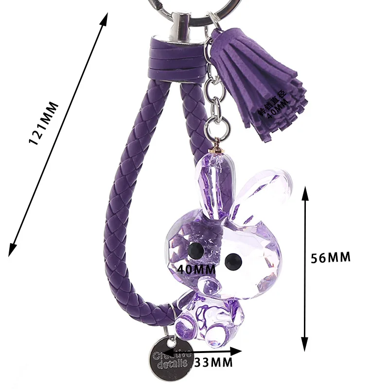 Милый брелок с кроликом прозрачная кукла кристалл кролик ремешком на руку сумка