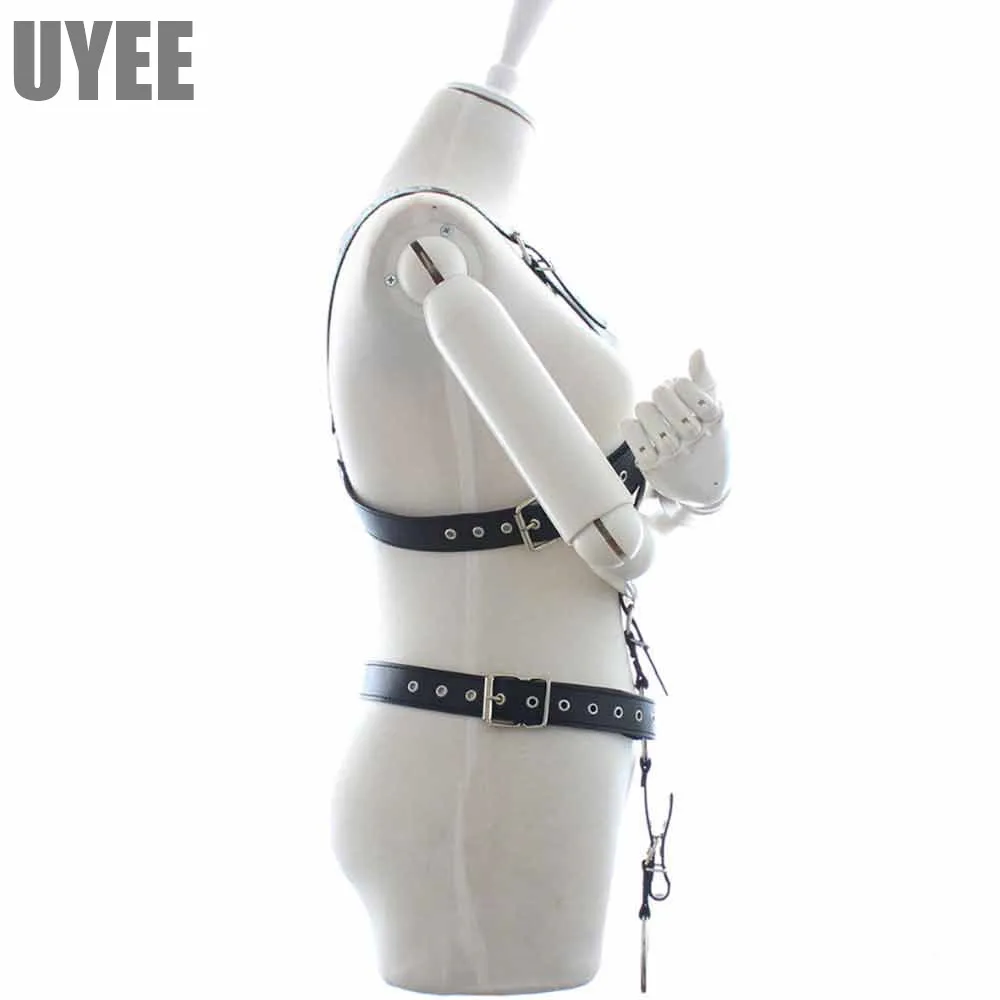 UYEE кожаная портупея Ремни кожаные подтяжки для Для мужчин средства ухода за кожей Связывание Пояс для чулок нагрудный ремень; готическая обувь в стиле «панк»; Рейв, регулирующийся размер, Высочайшее