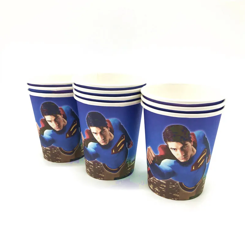 

80Pcs/Lot Superman Theme Children Birthday Party Cups Plates Flags Napkin Wedding Family Party Hanging Banner Decoration Supply