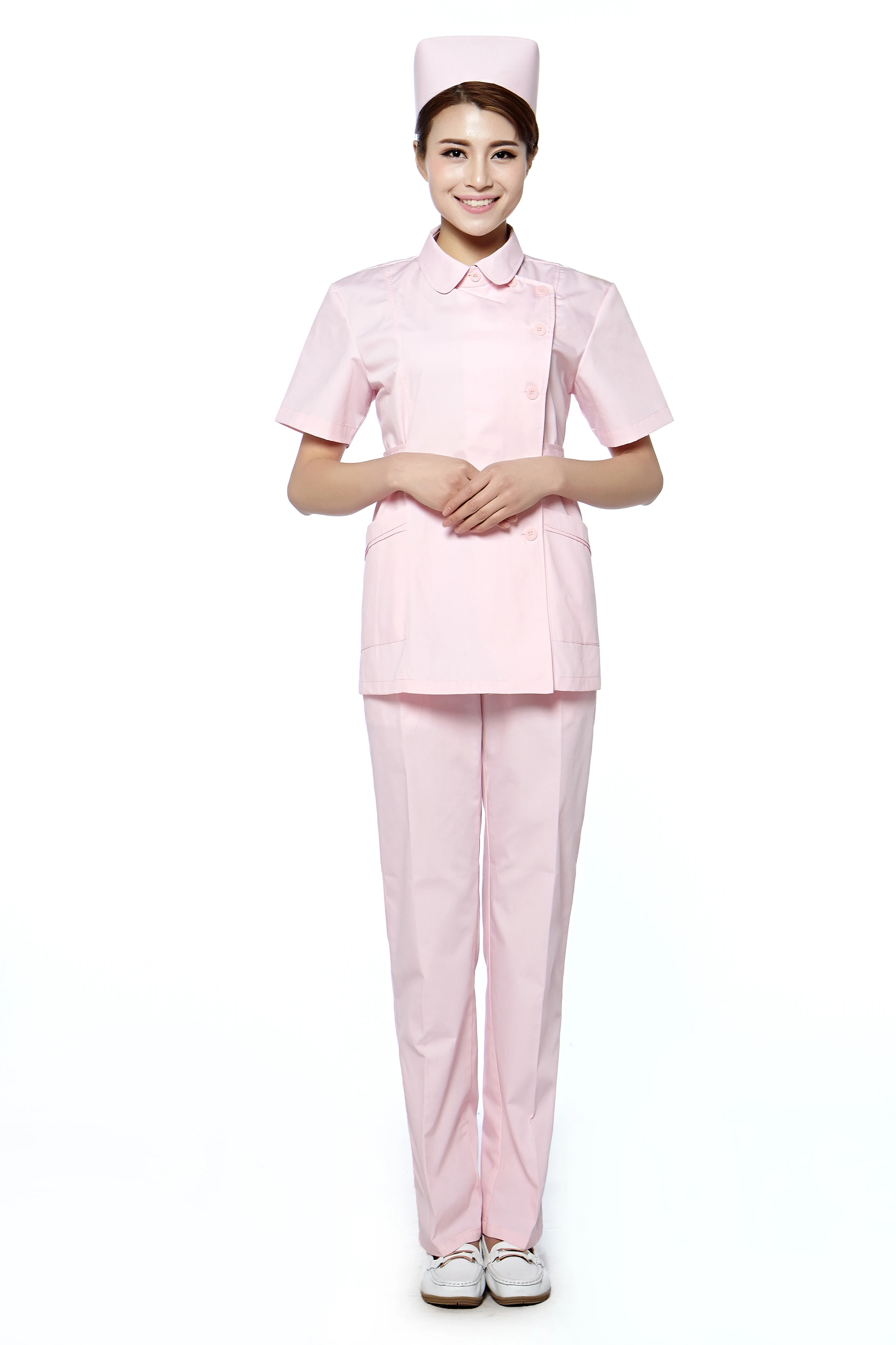 Розовая униформа медсестры Туника брюки для женщин аптека салонов красоты
