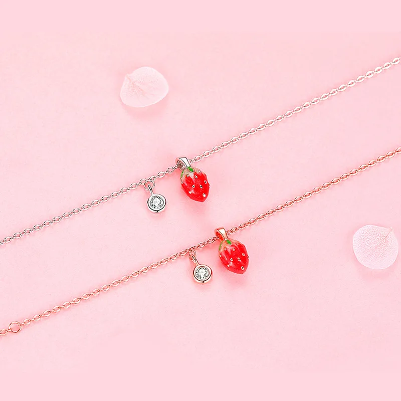 S925 браслет женский корейский стиль свежий чистый красный милый универсальный