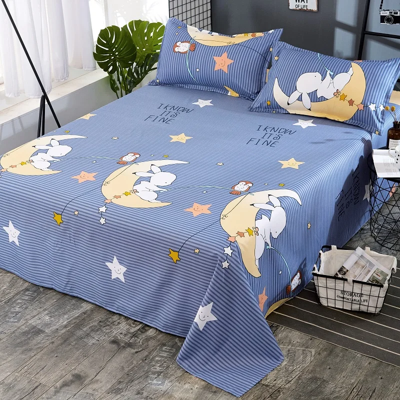 Простыня с цветочным принтом современное мягкое и удобное белье для двуспальной