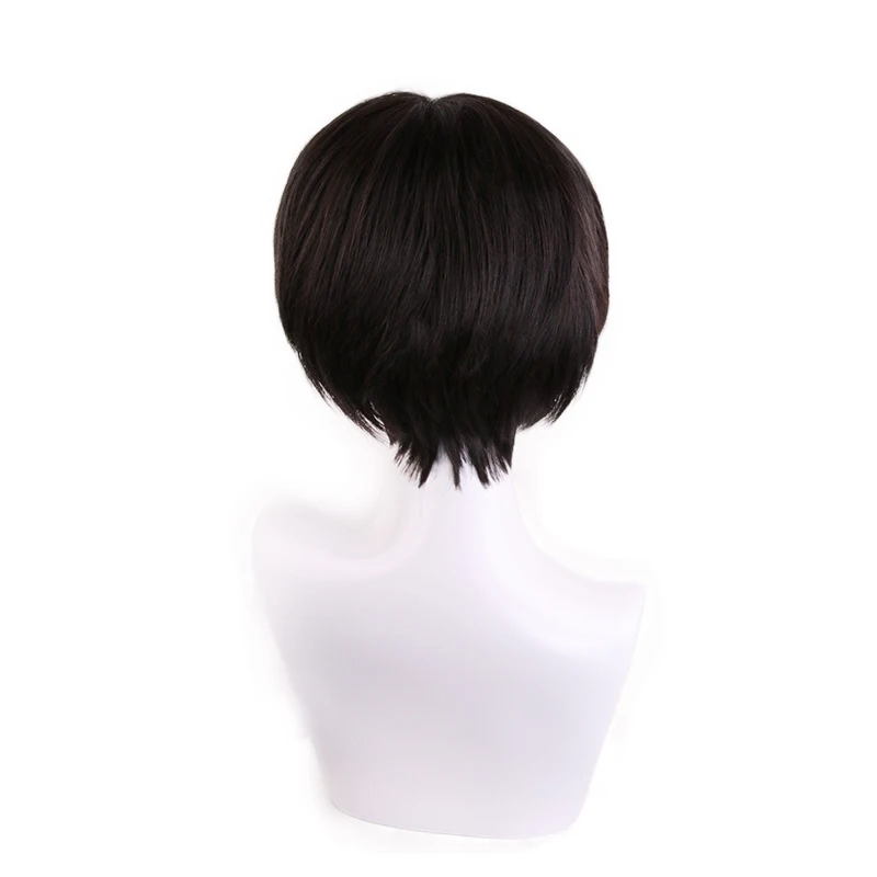 Парик для косплея из Леви Акермана черно коричневых синтетических волос|Костюмы