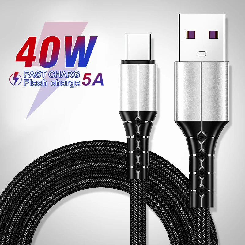 Cable Micro USB tipo C 5A, Cable de carga rápida de 0,3...