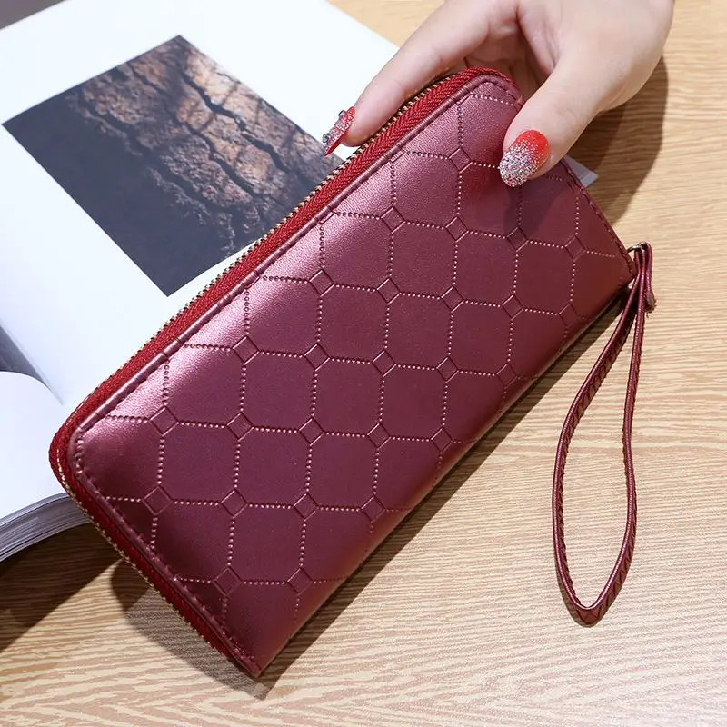 Женский кошелек Длинные кошельки для карт на молнии Модный женский Кожаный клатч