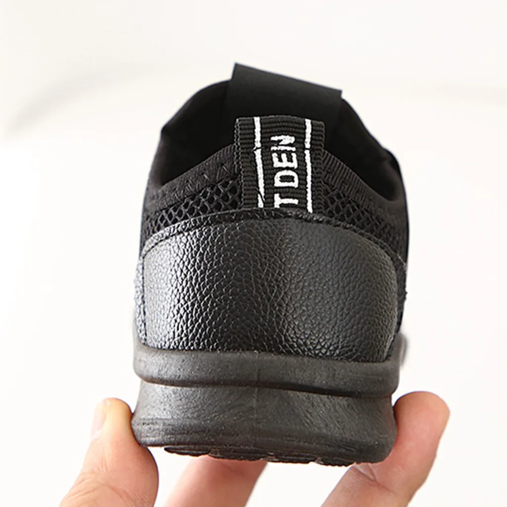 

Children's Running Sneakers Newborn Baby Boy Girls Mesh Solid Letter Rubber Sole Shoes Breathable Lace-Up Slip Sports Shoes