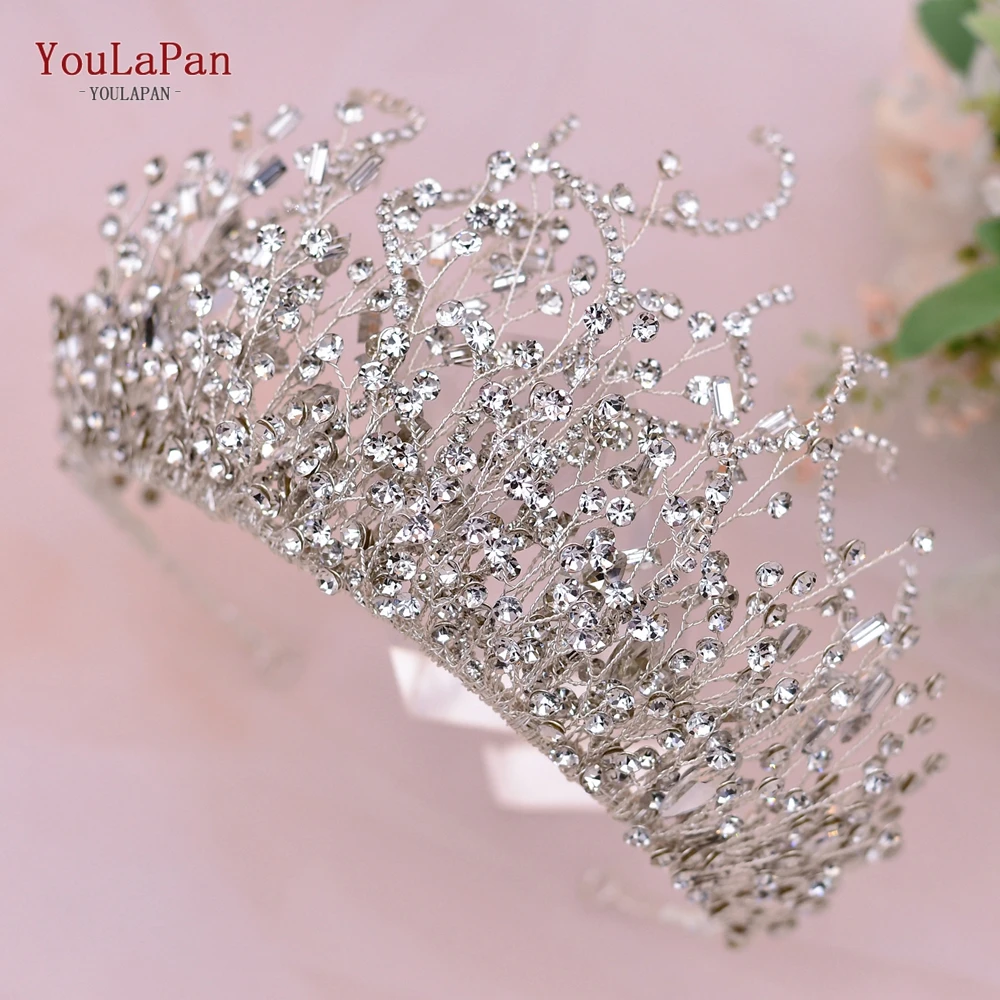 

TOPQUEEN HP369 Crystal Bridal Jewelry Sets New Design Rhinestone Wedding Crown Tiaras Earring Silver Women Hair Accessories