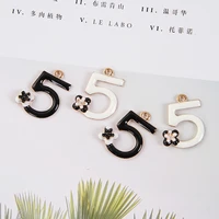 5pcspack flower number five 5 enamel charms handmade floating charms for jewelry making golden base 2131mm a503