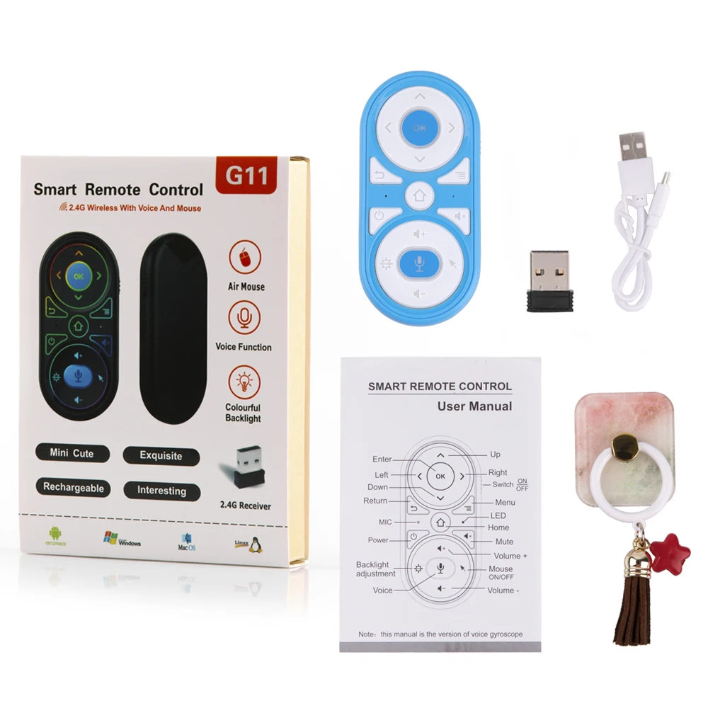 L8star G11 Air Mouse Google Voice микрофон RGB с подсветкой гироскоп дистанционное управление ИК