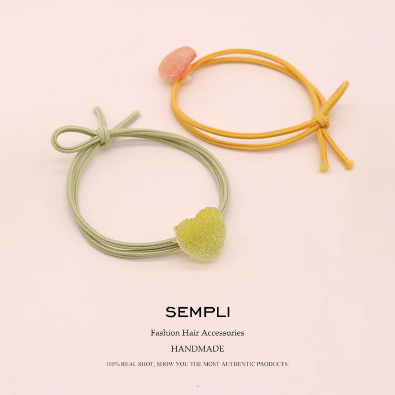 Sempli New Headbands for Women Girls Candy Color Heart Turban Cute Hair band Elastic bands Holder Headwear Accessories |
