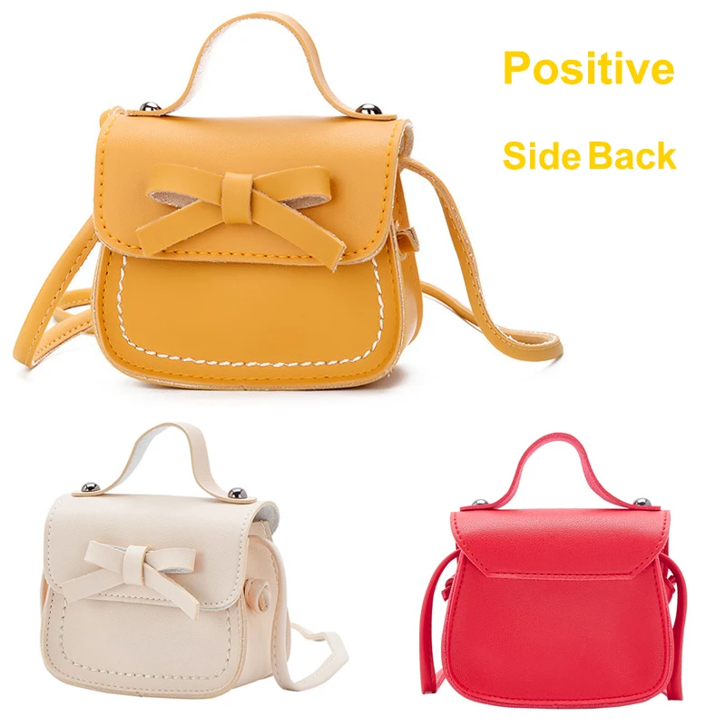 Fashion Children's Coin Purse Handbag PU Leather Cute Girls Mini Bowknot Handbags Lovely Boy Kids Small Crossbody Shoulder Bags