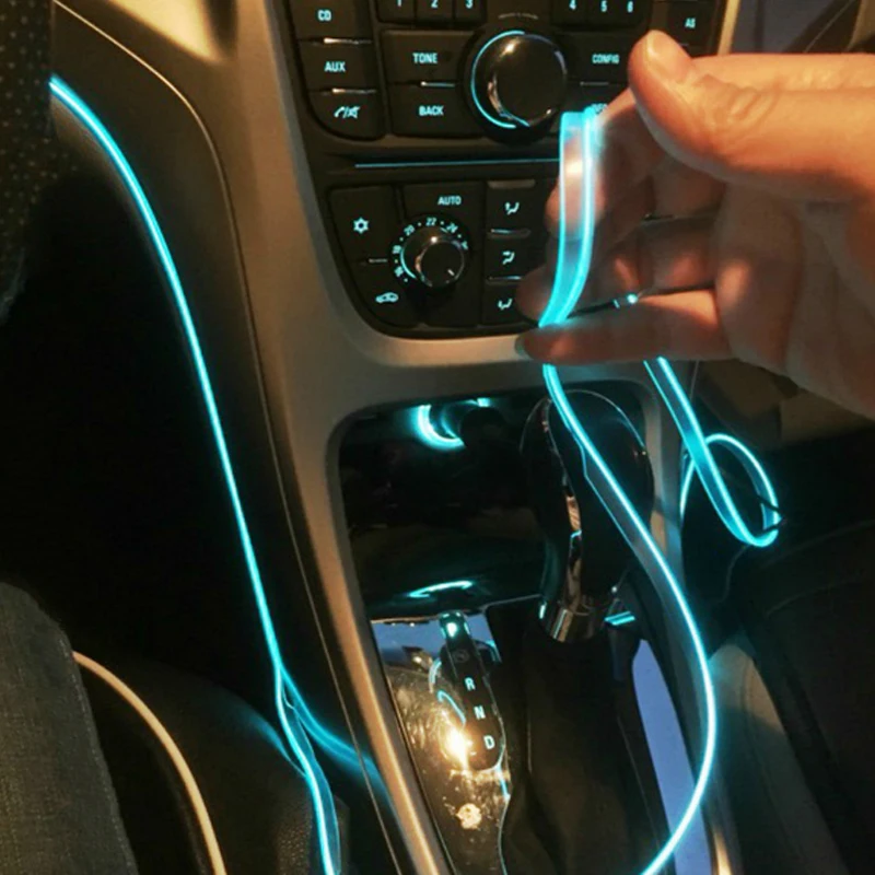 

5m car interior modified atmosphere light EL cold light with USB DIY decorative dashboard console car LED ambient light