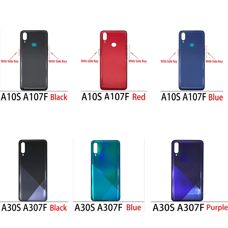 

Задняя крышка батарейного отсека для Samsung A10S, A20S, A30S, A50S, чехол для дверного корпуса с клейким стикером и боковой кнопкой