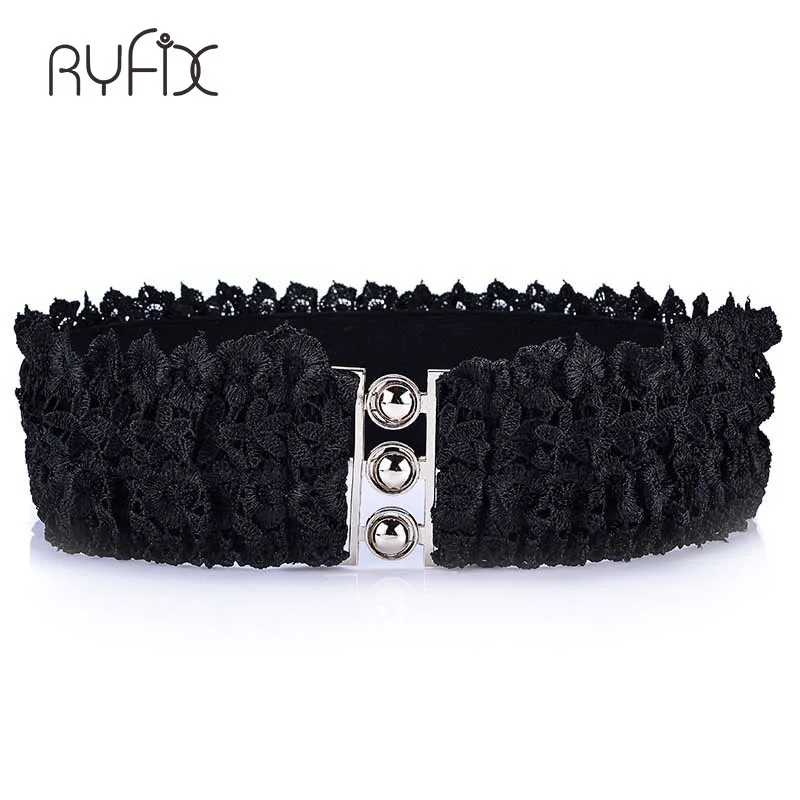 Elastic Wide Lace Belts for Women Vintage Retro Casual Dresses Waist Belt Self-Fasten Tie Design White Chiffon belt BL208 | Аксессуары