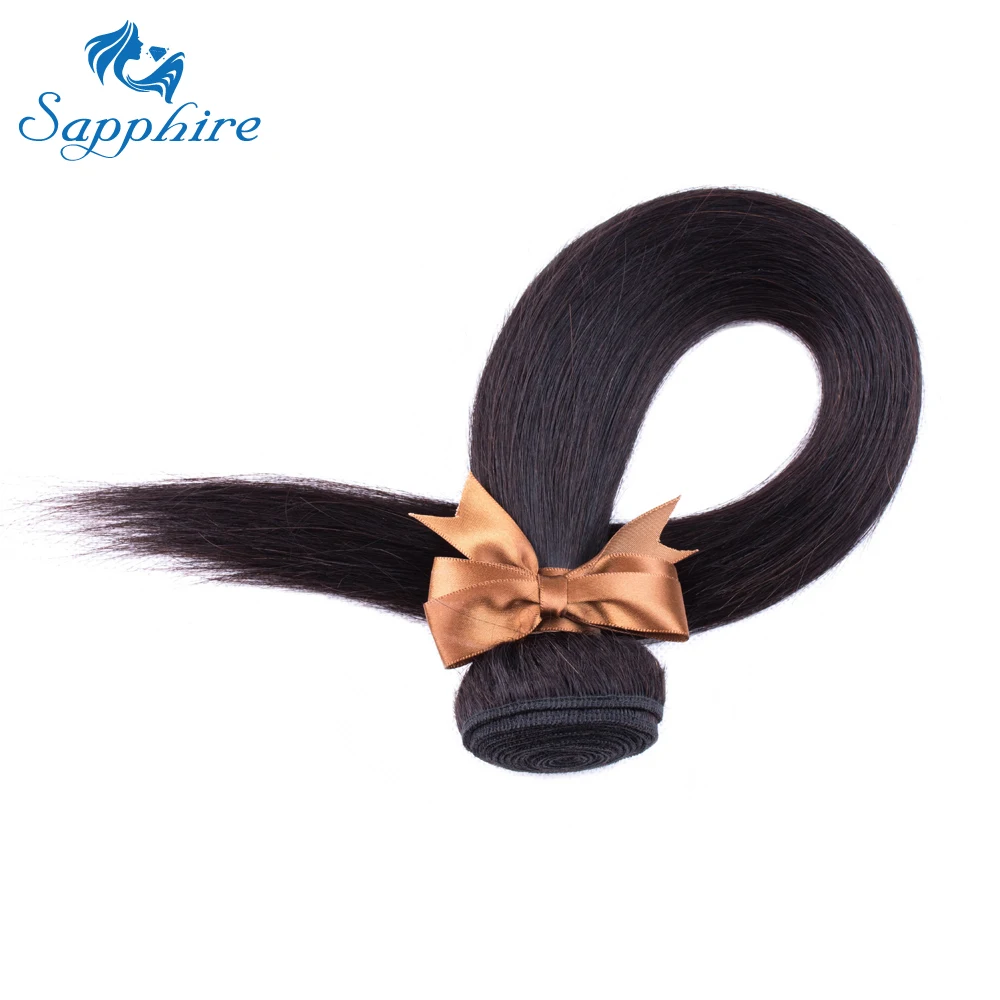 Сапфировые бразильские человеческие волосы remy Weave 3 пучка прямые натуральные черные цветные пучки "-24" штук