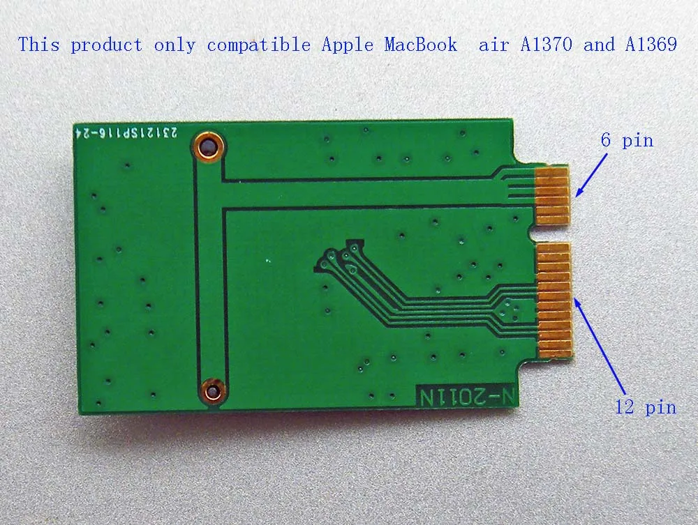 QINDIAN добавить на карты M.2 NGFF SSD 12 + 6Pin адаптер Конвертация расширения для MacBook Air 2010