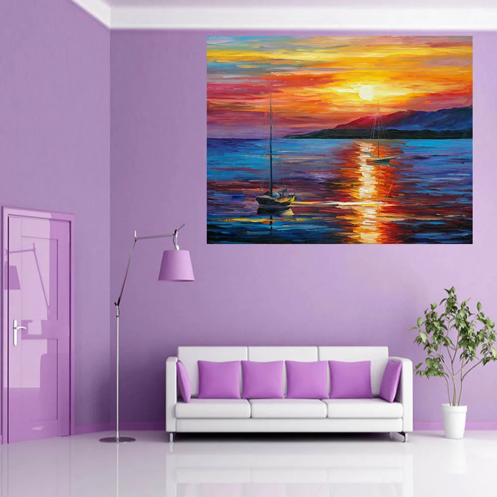 Морская и парусная картина маслом на холсте Настенная для дома декорация декор