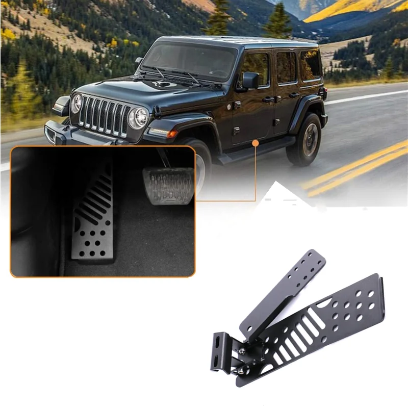 

For Jeep Herder JL 2018-2021 Adjustable Rest Left Foot Board Pedal Metal Bracket Elevated Pedal