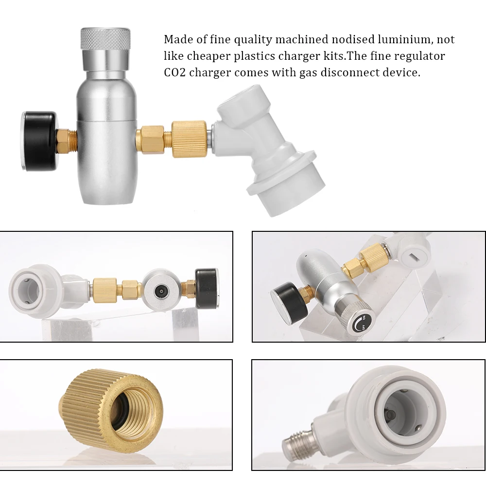 

Home Regulated CO2 Charger with Ball Lock Fitting Adjustable Mini Regulator for Home Brew Accessories